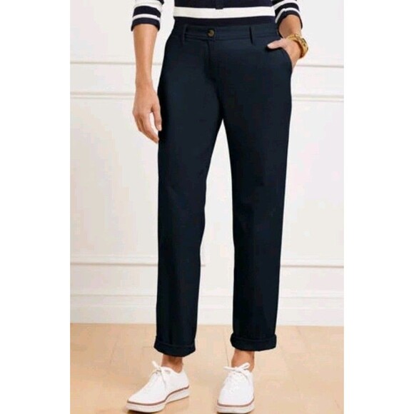 Talbots Petite 14 Black Everyday Relaxed Fit Straight Leg High Waisted Workwear - Picture 1 of 8